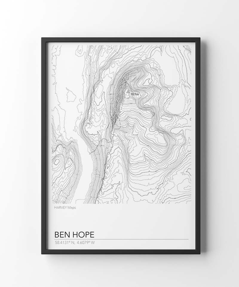 Contour Map Print Ben Hope