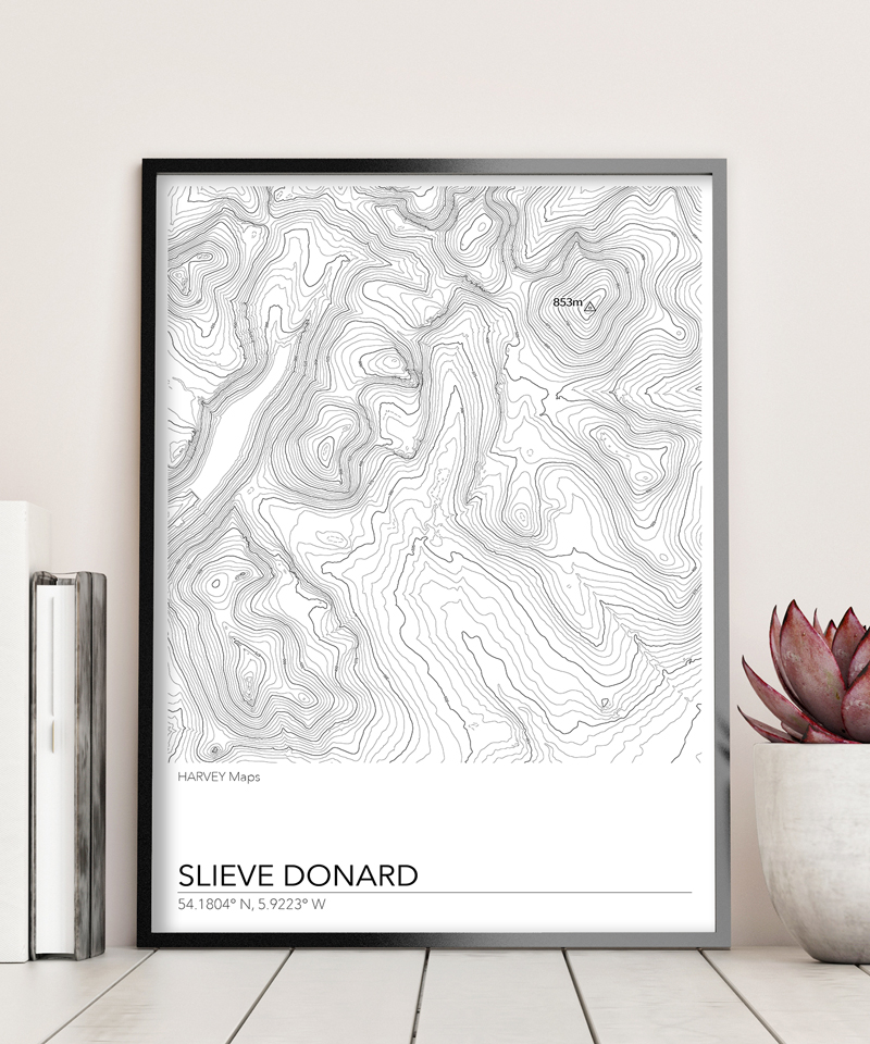 Contour Map Print Slieve Donard