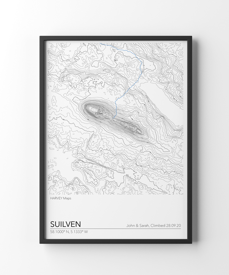 Contour Map Print Suilven