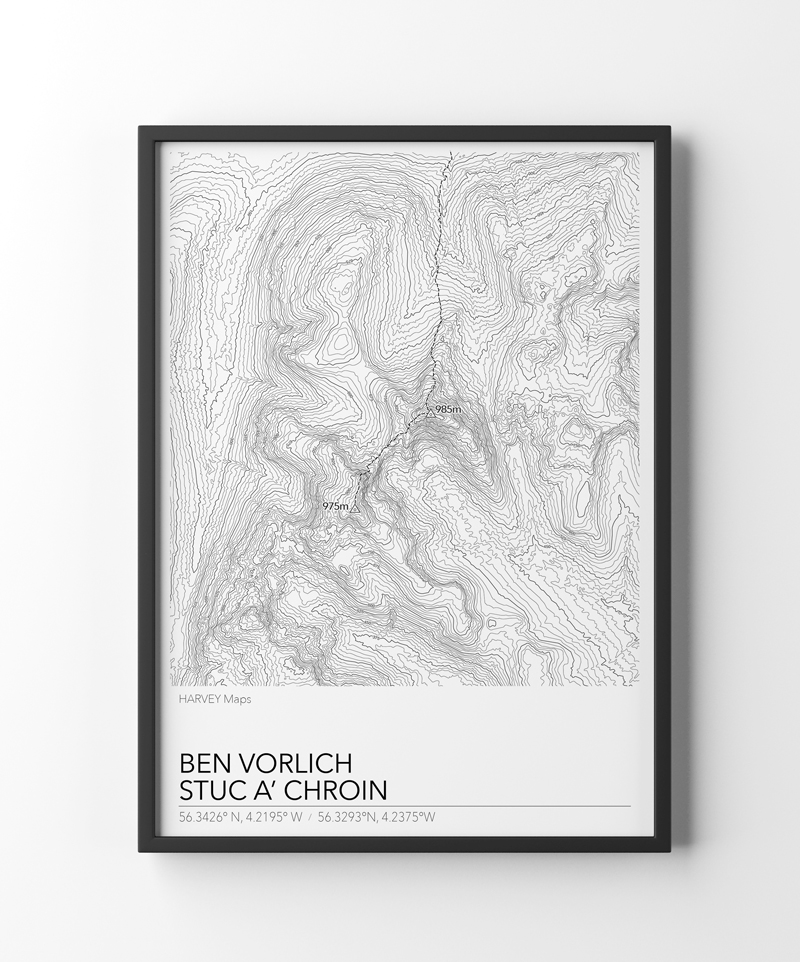 Contour Map Print Ben Vorlich & Stuc a' Chroin