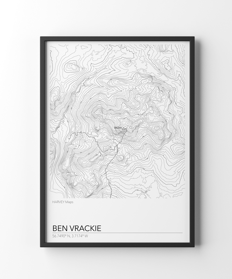 Contour Map Print Ben Vrackie