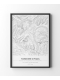 Contour Map Print Yorkshire 3 Peaks - view 1